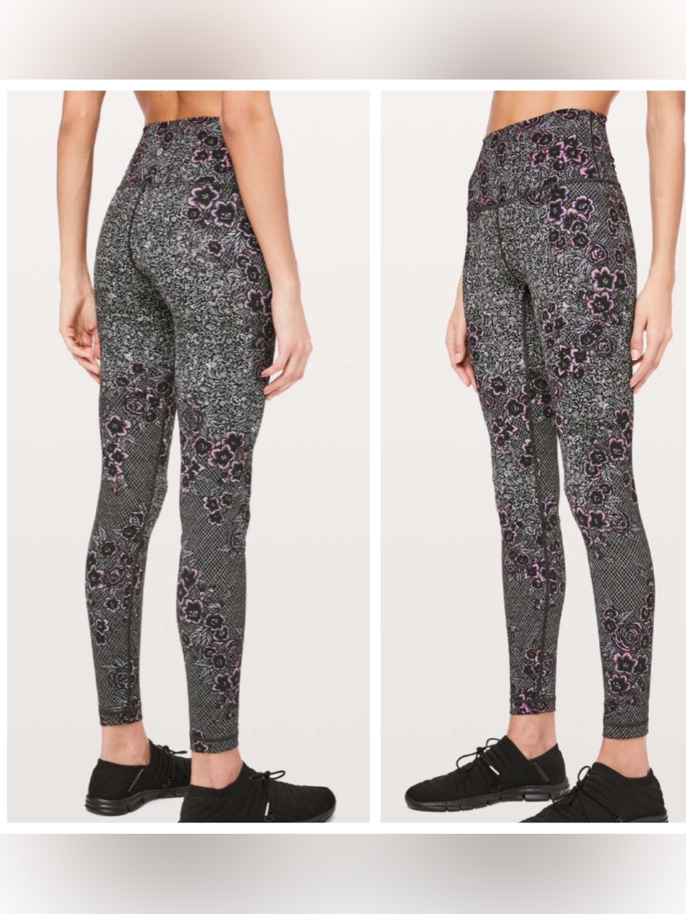 Lululemon Wunder Under High Rise Luxtreme Leggings Tights size 8 Trellis Bloom